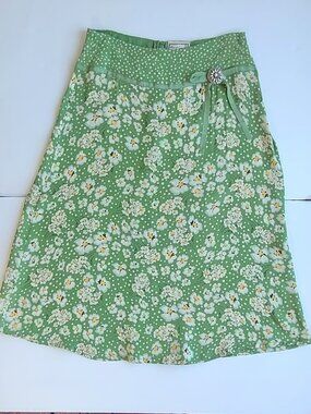 NWT Vintage April Cornell Floral Daisies Skirt Cottage Praire Feminine Medium
